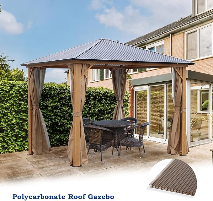 BPS 6Pcs 62'' (W) x 38'' (L) x 0.2'' Polycarbonate Panels, Waterproof UV Protected Reinforced Sheets, Outdoor Greenhouse and Gazebo Covering, Twin-Wall Bronze Sheets