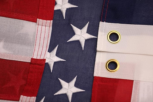 Spun Polyester American Flags for Outside 3x5 Ft; American Flags 3x5 Outdoor Heavy Duty. Durable US flags with Premium Embroidered Stars, Sewn Stripes, Brass Grommets, and Vibrant Colors.
