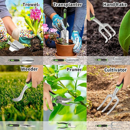 Gardening Tool Set 39 Pieces, Succulent Tools 28 Pieces, 9 Heavy Duty Garden Tools, 39.4 inch Gardening Mat and Garden Tool Bag, Gardening Kit for Indoor and Outdoor, Great Gardening Gift for Mom.
