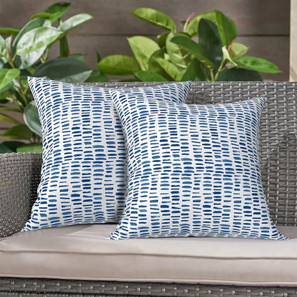 LVTXIII Outdoor Throw Pillows, Decorative Throw Pillows with Inserts, 16"x16" Square Pillows for Bed, Couch, Sofa and Patio Furniture, Set of 2, A Pebble Blue