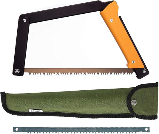 AGAWA - BOREAL15 Tripper Kit - Includes 15" Folding Saw, Nylon Carrying Case, 15" All-Purpose & 15" Aggressive Blade - For Camping, Hiking & Survival Gear (Black Frame/Yellow Handle)
