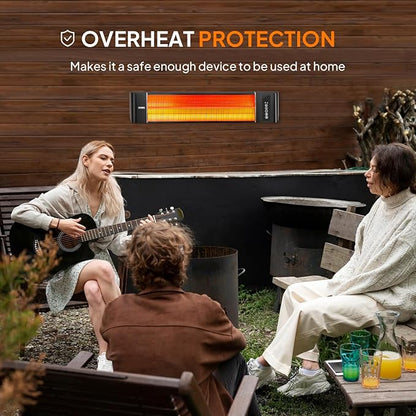 ROVSUN 1500W Outdoor Electric Heater, Patio Wall Mounted Heater with 12H Timer, 3 Adjustable Modes, 3s Instant Heating for Indoor Outdoor Backyard Garage (1 Set)