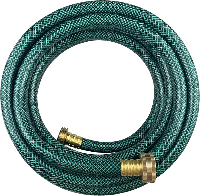 PVC Garden Hose 1/2 Inch Green Heavy Duty Water Hose with Solid Brass Fittings,No Leaking, Flexible,for outdoors,Lawns,Patio (20 FT, Green, Brass Fittings)