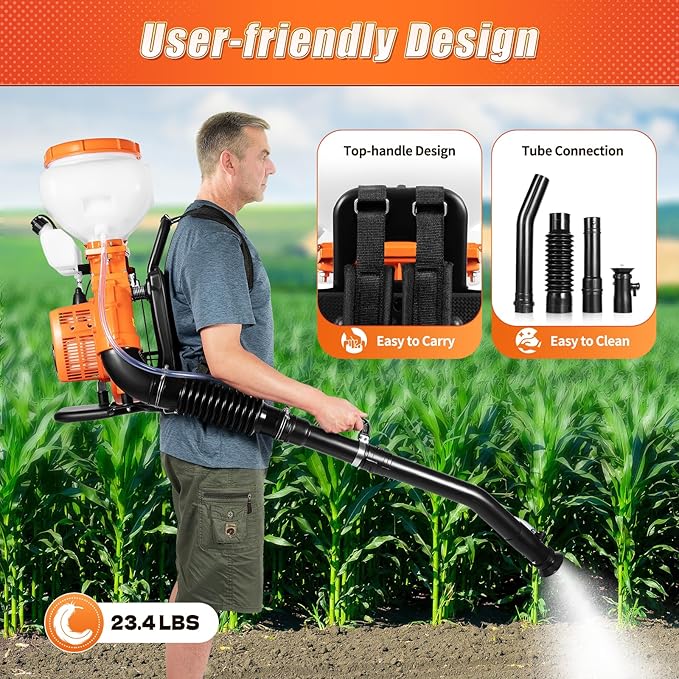 3.7gal Gas Powered Backpack Sprayer, 2-Stroke Backpack Fogger Agricultural, Fogger Sprayer Blower for Load Pesticides, Disinfectants, Waterproof Base Oil, Fertilizer, Etc