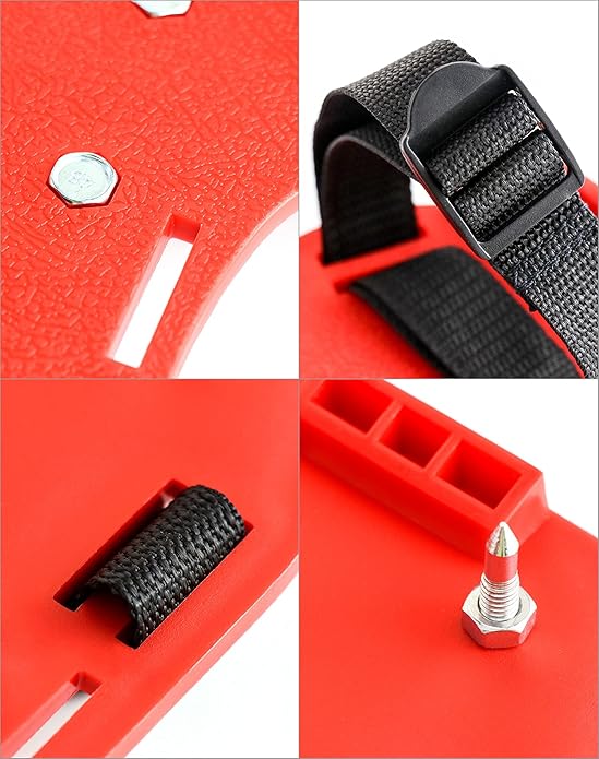 QWORK Gunite Spiked Shoes With 3/4” Short Spikes Perfect For Epoxy Floor, Overlays, Cover Installation, Green Color (Pair)