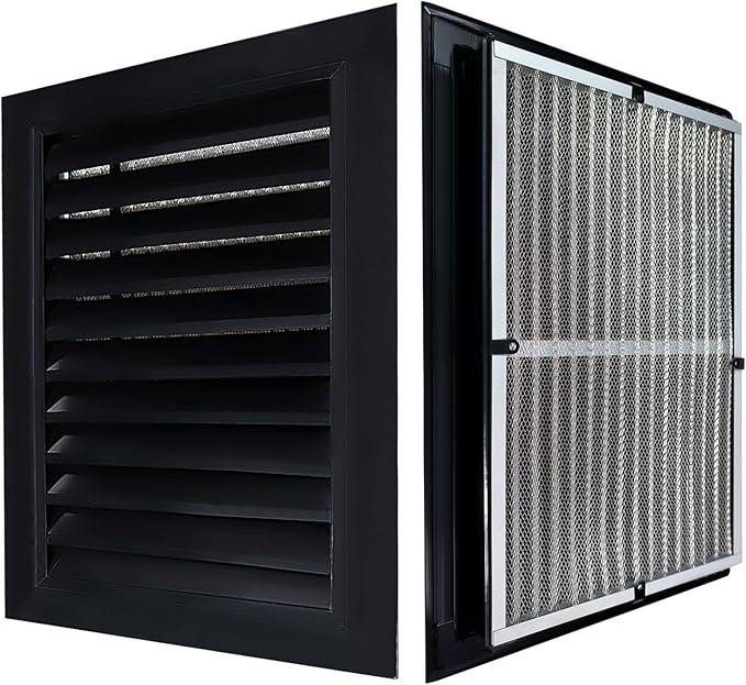 12"x18"Gable Vent - Removable Filter Screen Design, Perfect for Attic Vents and Sheds，Wall,Door, and Shipping Container,Vent Opening 10"x16", Optimal Roof Ventilatio