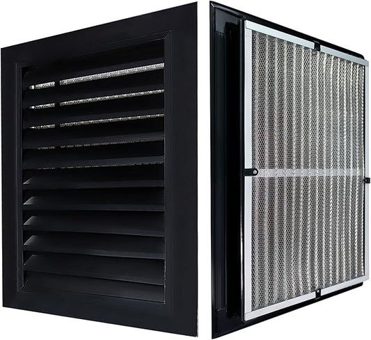 12"x18"Gable Vent - Removable Filter Screen Design, Perfect for Attic Vents and Sheds，Wall,Door, and Shipping Container,Vent Opening 10"x16", Optimal Roof Ventilatio