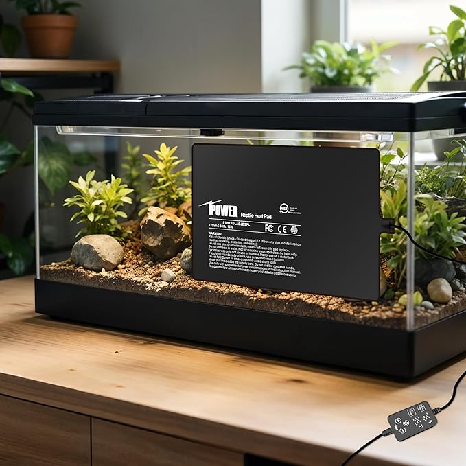 iPower 8 by 12 Inch 16W Reptile Heating Pad with Adjustable Thermostat, Under Tank Warmer Terrarium Heat Mat for Turtles/Snakes/Lizards/Frogs, 2 Pack