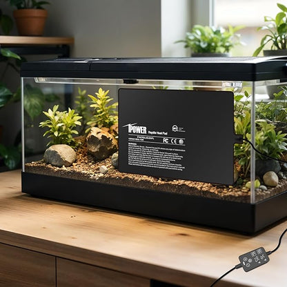iPower 8 by 12 Inch 16W Reptile Heating Pad with Adjustable Thermostat, Under Tank Warmer Terrarium Heat Mat for Turtles/Snakes/Lizards/Frogs, 2 Pack