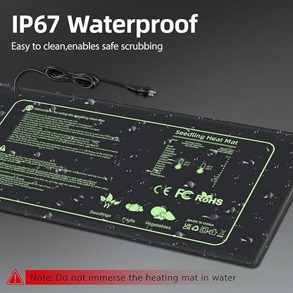 Seedling Heat Mat 2 Pack Heat Mats for Seed Starting Plants Indoor Growing Gardening Brewing Germination Greenhouses Terrarium Reptile Waterproof Seed Rooting Warming Heating Pad 10"X20.75"