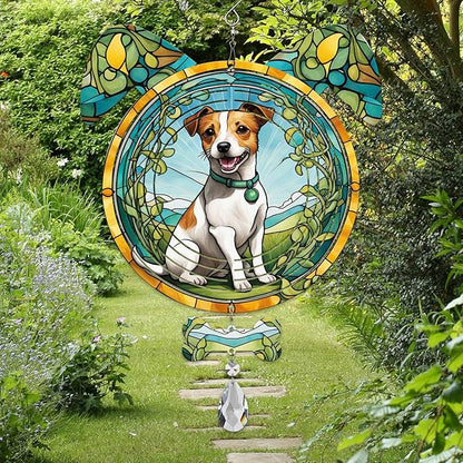 Jack Russell Terrier Dog Ears Wind Spinner, Jack Russell Terrier Wind Spinner Hanging for Yard and Garden V02