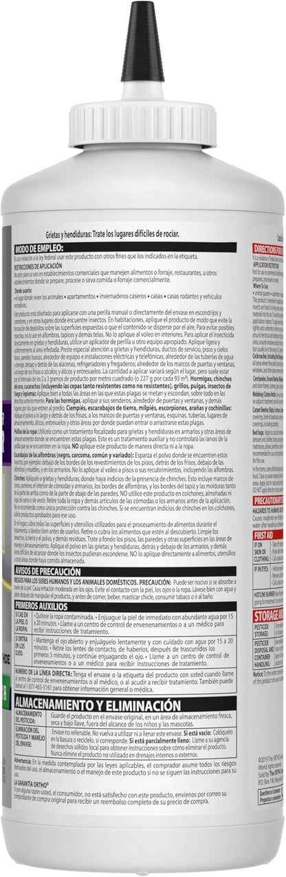 Ortho Home Defense Max Bed Bug & Flea Killer Powder, 12 oz. – Apply to Cracks and Crevices for Up to 8 Months of Control