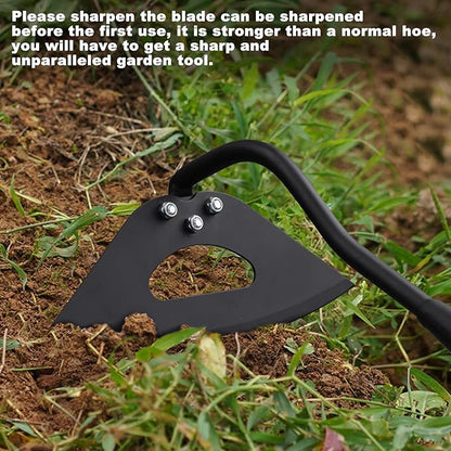 Hoe Garden Tool, Hollow Hoe with 55 Inch Long Handle, Adjustable Manual Weeder Heavy Duty Garden Hoe for Weeding, Digging, Hoeing, Cutting and Loosing Soil