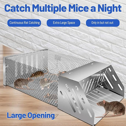 Humane Rat Trap, Automatic Continuous Cycle Mouse Traps, Catch Rat Trap Cage, That Work for Indoor and Outdoor Small Animal - Mouse Voles Hamsters Live Cage Catch and Release