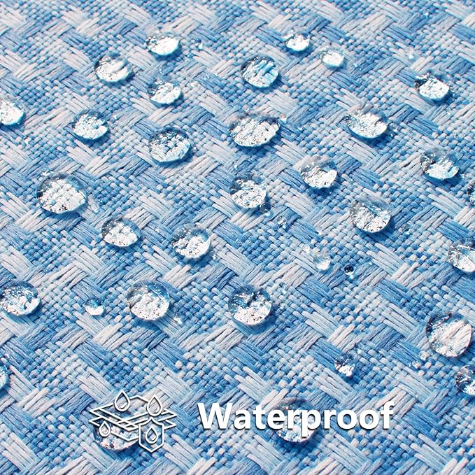 Kevin Textile Outdoor Waterproof Throw Pillow Covers Pack of 2 Farmhouse Decorative Cushion Covers for Garden Patio Tent Balcony Bench Couch Sofa 12x20 Inch, Light Blue