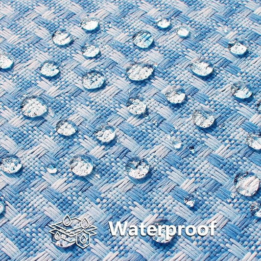 Kevin Textile Outdoor Waterproof Throw Pillow Covers Pack of 2 Farmhouse Decorative Cushion Covers for Garden Patio Tent Balcony Bench Couch Sofa 12x20 Inch, Light Blue