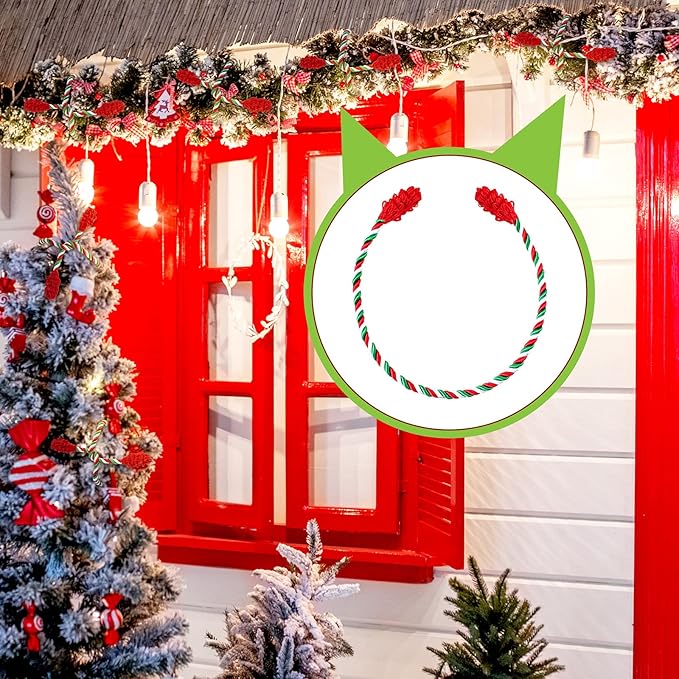 Shappy 12 Pieces Christmas Garland Banister Ties Christmas Decorative Reusable and Flexible Twist Ties for Garland, Banister Home Decoration (Red White Green)