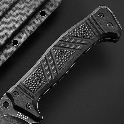 GTK1 Fixed Blade Knife DC53 Steel Blade Nylon Fiberglass Handle Full Tang EDC Tool Knifes for Outdoor Camping Survival Adventure Bushcraft(Pattern blade)