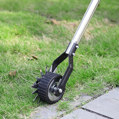 Edger Lawn Tool 67.3 Inch Manual Grass Edger with 4 Sections Stainless Steel Handle and Wheel, Rotary Garden Edging Tool for Landscaping, Sidewalk, Yard