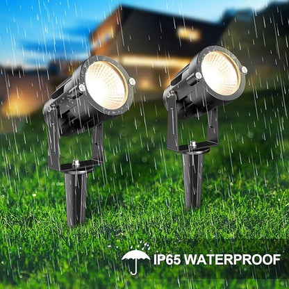 15W Low Voltage Landscape Lights, 12 Pack LED Landscape Lighting Outdoor 12V Warm White LED Landscape Light Waterproof Garden Pathway Lights Wall Tree Flag Spotlight with Spike Stand