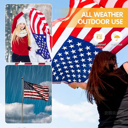 American Flag for Outside 5x8 Ft Upgraded Thickened Spun Polyester Series Fade-Resistant Ultra Durable Tear-Resistant Heavy Duty USA US Flags Heavy Duty , Embroidered Stars, Sewn Stripes, Brass Grommets