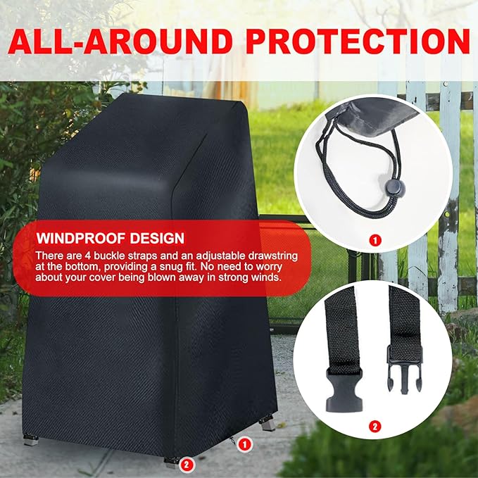 Deep Fryer Cover for Bayou Classic 700-701 Deep Fryer, 4 Gallon Deep Fryer Cover, 600D Oxford Material with Pu Coating (without Side Shelf/Cart)