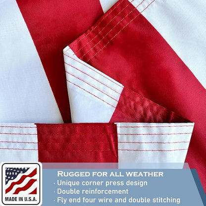 American US Flag 2x3 FT 100% Made in The USA- Heavy Duty Vibrant Colors Double Sided United States Flag with 2 Brass Grommets for Home/Company/Indoor Outdoor Decoration (FMAA Certified)
