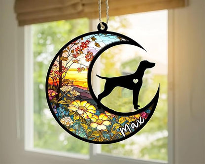 Personalized Dog Memorial, Custom Name Vizsla Dog Christmas Ornament with Name, Custom Breeds, Pet Loss Light Catcher, Gifts for Lovers Loss of Pet Sympathy on Mothers Day Christmas