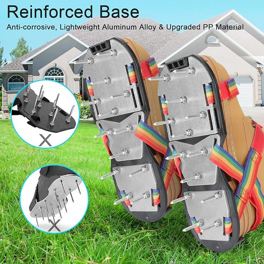 Lawn Aerator Shoes for Grass - Pre-Assembled Grass Aerator Shoes for Lawn - Soil Yard Aerator Tool for Aerating Patio Garden, Colorful