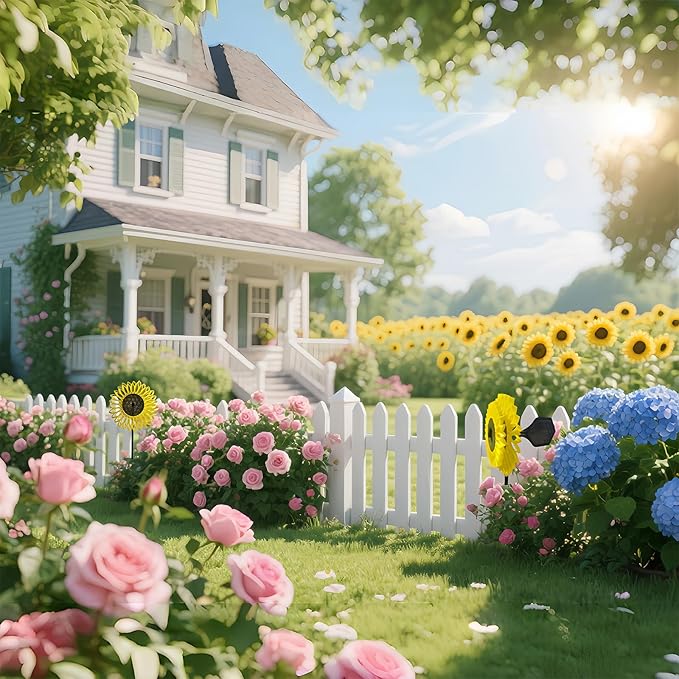 Sunflower Wind Spinner, Garden Wind Spinners, 360° Rotating Windmill, Yard Art Wind, Spinners for Yard and Garden Outdoor, Lawn Patio Decor Gifts for Garden Lovers, Yard Decor Stakes 7.6*7.6*21 In