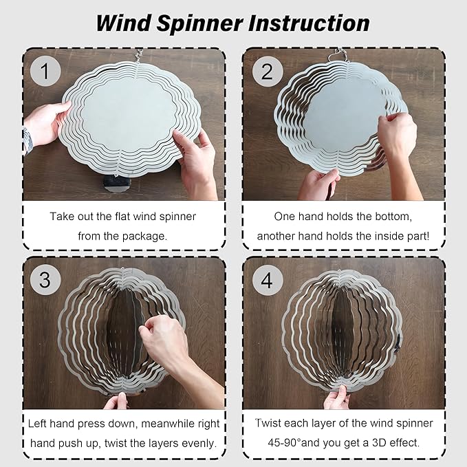 Wind Spinners Outdoor, Purple Brown Elk Deer 3D Stainless Steel Wind Sculpture Spinner for Garden Outside Hanging Decor Mother's Day Christmas Birthday Gifts for Women Men Mom Nana 11.8 in