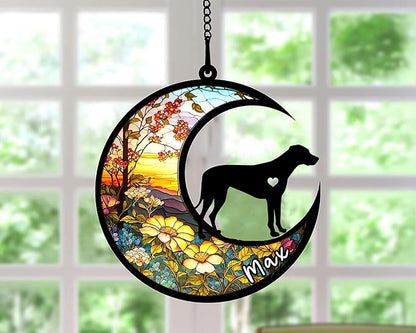 Personalized Dog Memorial, Custom Name Rhodesian Ridgeback Dog Christmas Ornament with Name, Custom Breeds, Pet Loss Light Catcher, Gifts for Lovers Loss of Pet Sympathy on Mothers Day Christmas