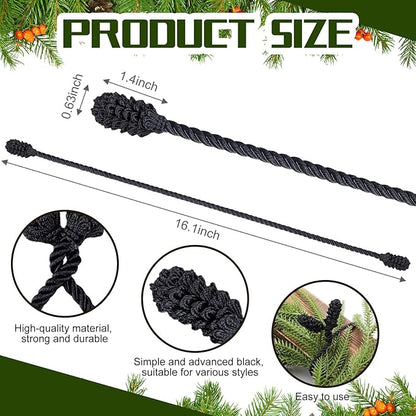 Shappy 36 Pieces Christmas Garland Banister Ties Christmas Decorative Reusable and Flexible Twist Ties for Garland, Banister Home Decoration (Black)