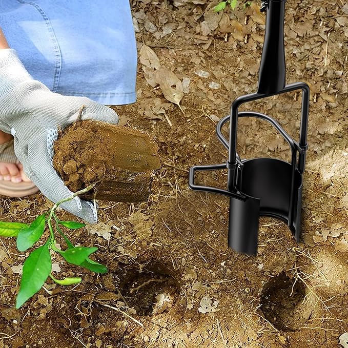 Long Handle Bulb Planter Tool, Standing Gardening Bulb Transplanter, Turf Remover Lawn Inserter - for Digging Holes