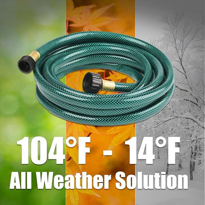 Garden Hose Durable for Patio Cleaner: Heavy Duty 15 FT 1/2 Inch PVC Hose with GHT Fittings for High-Pressure Watering Tasks