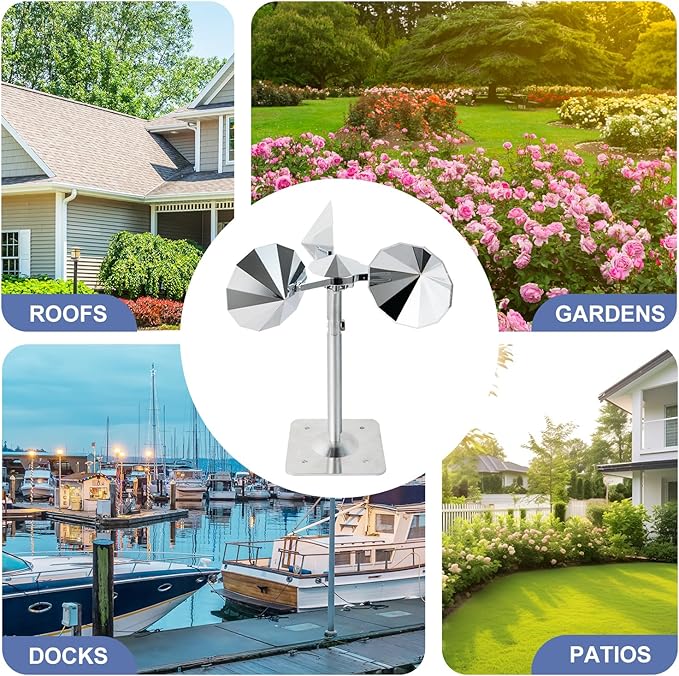 OFFO 2 PCS Bird Scare Reflective Device, Bird Reflector Keep Pigeon Woodpeckers and Sparrows Away for Outdoor Use Boats Roofs Gardens