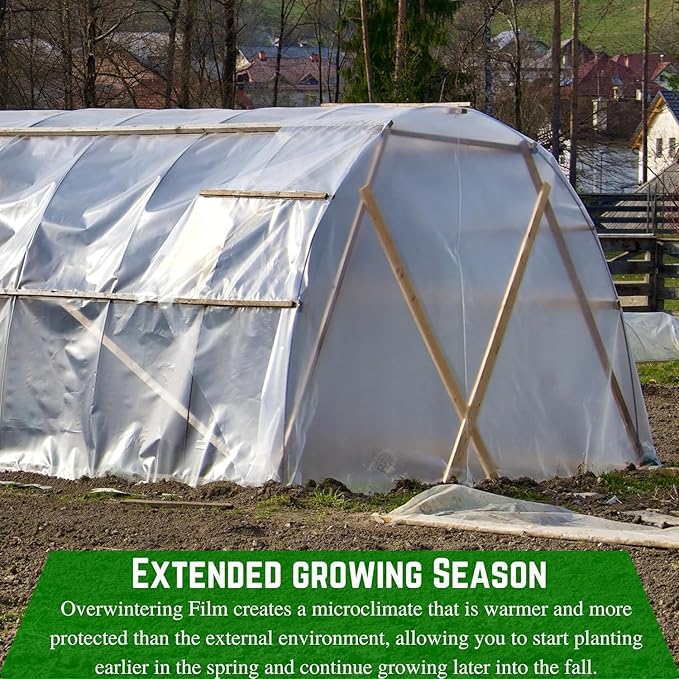 Farm Plastic Supply - Protective Clear Overwintering Plastic Film - Overwintering Film, 6 Mil Clear Plastic Film, Greenhouse Plastic, Durable Plastic Sheeting (4 Mil 8' x 100')