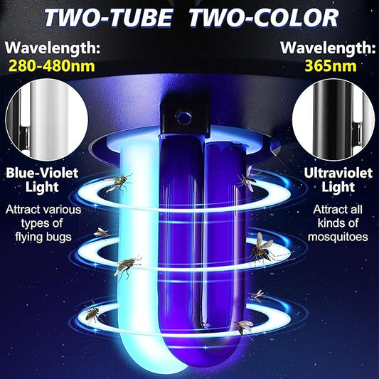 Qualirey 4 Pack 41050 7W Replacement Bulb, Upgraded 2 Color Mosquito & Insect Trap Bulb, Compatible with Dynatrap DT1050 DT1100 DT1250, 5000H Life, 360 Beam Angle