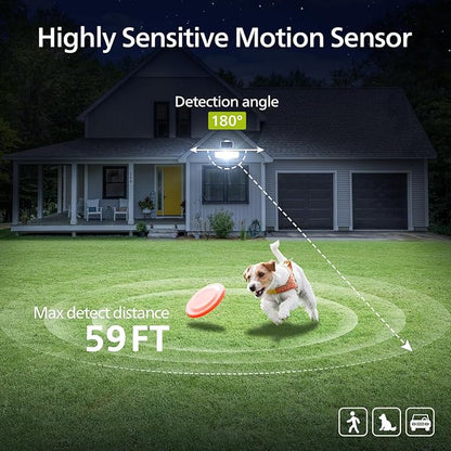 Philips 3600LM Solar Security Lights, 5000K waterproof Dimmable LED Motion Sensor Outdoor Lights, 3 Adjustable Heads w/16ft Cable, Separate Solar Panel with 3 Modes Solar Flood Lights for Yard, Garage