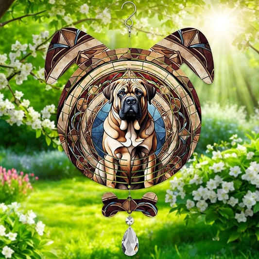 Mastiff Dog Ears Wind Spinner, Mastiff Wind Spinner Hanging for Yard and Garden V02