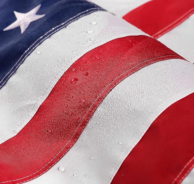 American Flag 3x5 ft: Long Lasting US Flag, Heavy Duty Nylon, Embroidered Stars, Sewn Stripes, Brass Grommets, UV Protection Perfect for Outdoors! USA Flag