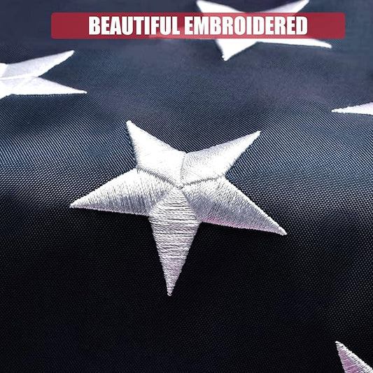 American Flag 4x6 Ft, Outdoor Premium US Flags, Heavy Duty Durable, 420D Polyester, Embroidered Stars, Brass Grommets
