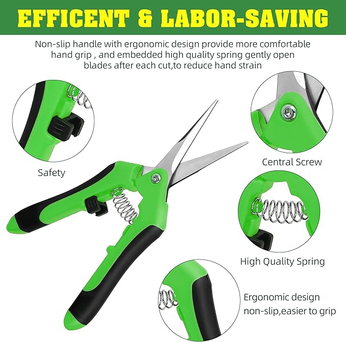 4 Pack Garden Shears, Stainless Steel Shears Gardening Tools, Scissors, Garden Clippers, Pruning Shears for Gardening Shears & Scissors (Green)