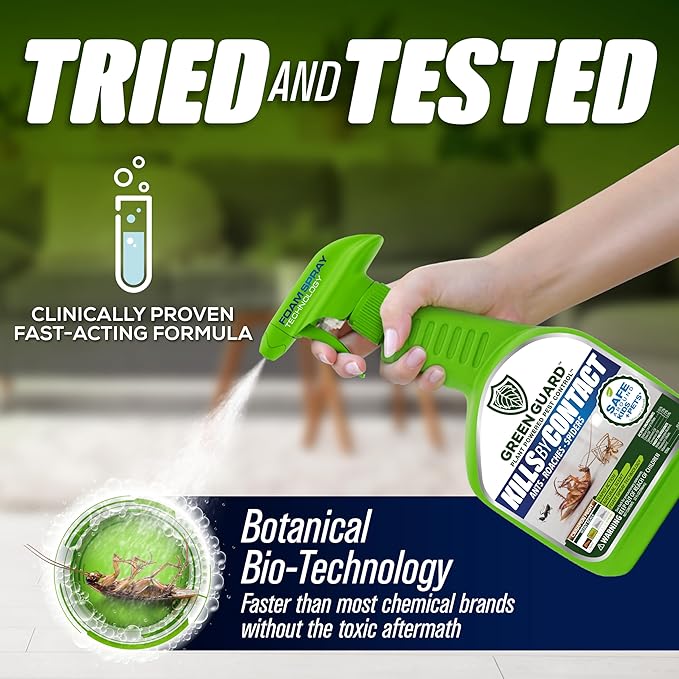 Green Guard Pest Control Spray - Indoor & Outdoor Killer of Ants, Roaches, Spiders & Other Crawling Insects, Safe Around Children & Pets, Plant-Based, Pleasant Scent (Cinnamon Might, 16oz)