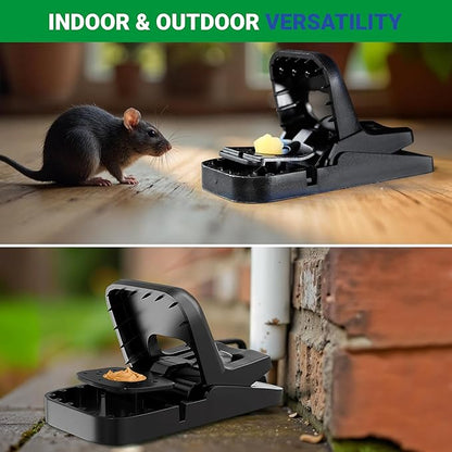 Mouse Traps Indoor for Home - 6 Pack Reusable Rat Trap, Touch-Free Snap Trap, Heavy Duty Mouse Catcher for Indoor & Outdoor Use, Instantly Kill Mice and Rodents
