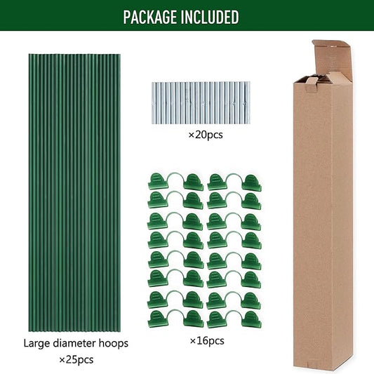 MAXPACE Greenhouse Hoops for DIY 2.8ft or Wider Grow Tunnel, Rust-Free Fiberglass Support Hoops Frame for Garden Fabric, DIY Plant Support Garden Stakes, Gardening Supplies, 25pcs