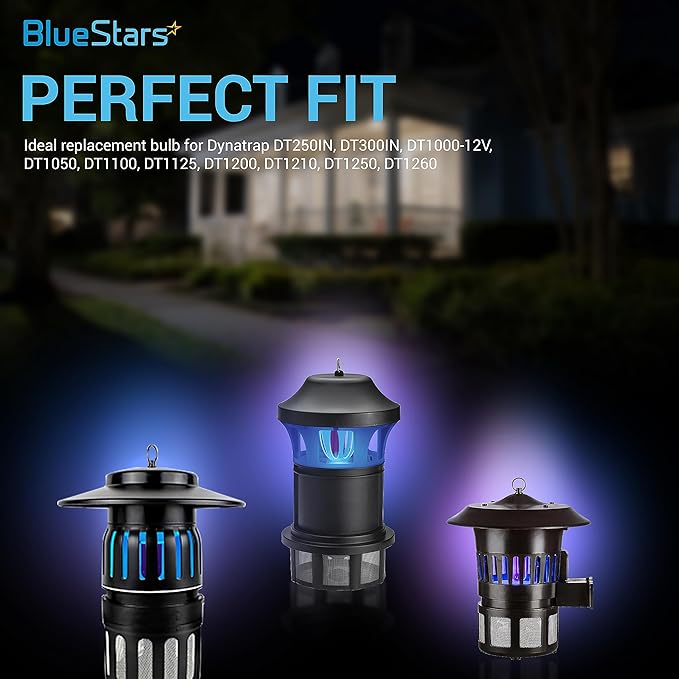 BlueStars 6-Pack 7W 41050 Replacement UV Light Bulbs for Indoor DynaTrap Models DT1050 DT1100 DT1210 DT1250 DT1260-4 Pin Base, 1/2 Acre, Premium Quality