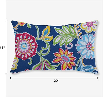 BrylaneHome Lumbar Pillow - 20" L x 13" W - Patio & Outdoor - Water, Stain & Fade Resistant - Granada
