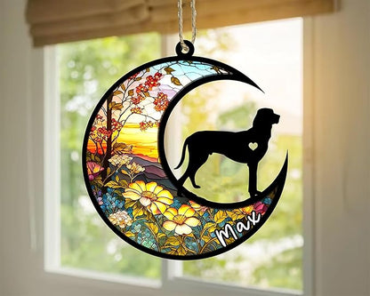 Personalized Dog Memorial, Custom Name Porcelaine Dog Christmas Ornament with Name, Custom Breeds, Pet Loss Light Catcher, Gifts for Lovers Loss of Pet Sympathy on Mothers Day Christmas
