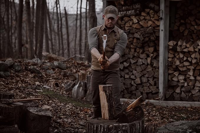 1844 Helko Werk Germany Vario Splitting Axe - German Made Midsize Splitter Axe for Splitting Wood and Splitting firewood - Head 4.5 lbs, Handle 30 in. (Medium Splitting Axe) #10059